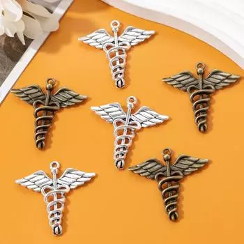 Подвеска «Крылья ангела» 40 мм — аксессуар для украшений из сплава своими руками 9610 античный серебряного