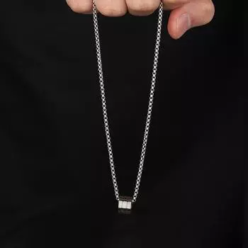 Подвеска-кулон из титановой стали с тонкой талией - Унисекс Геометрическая Минималистичная Цепочка для Женщин и Мужчин, Современные Легкие Многослойные Украшения серебряный
