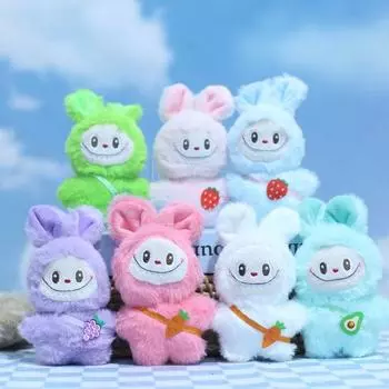 Подвеска Labubu, плюшевая игрушка, кукла, сумка-кролик, брелок в форме животного, интересный подарок фиолетовый