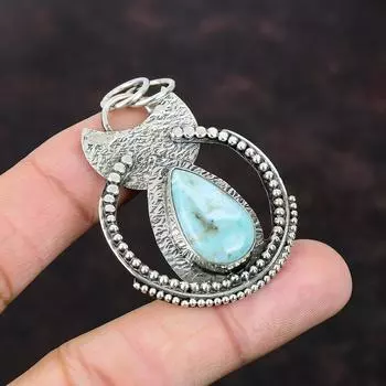 Подвеска Ларимар ручной работы, уникальный дизайн, ювелирные изделия, подвеска из стерлингового серебра 925 пробы, одно качество, ювелирные изделия из драгоценных камней, подвеска с камнем, подарок для друга