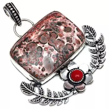 Подвеска Leopard Skin Jasper Gemstone Gift For Her Серебряные украшения 2
