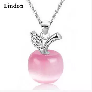 Подвеска Lindon Apple, Aecklace, ювелирные изделия, серебрение, циркон, подарок для свадебной вечеринки розовый