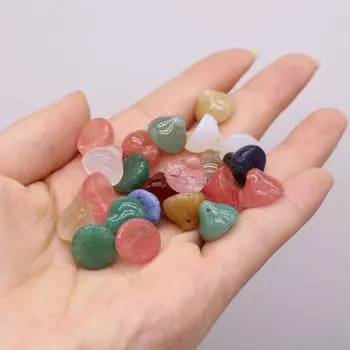 Подвеска-лотус из натурального камня унисекс, садовый стиль, хрустальные драгоценные камни, хрустальные подвески для изготовления ювелирных изделий, подарков на Новый год и Рождество, поделок своими руками 1Pc/1212mm разноцветный