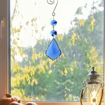 Подвесной светильник Yousheng Sun Catcher с красочным дизайном в виде кленового листа, искусственный кристалл, красивое украшение, создающее атмосферу, ловец света на окно