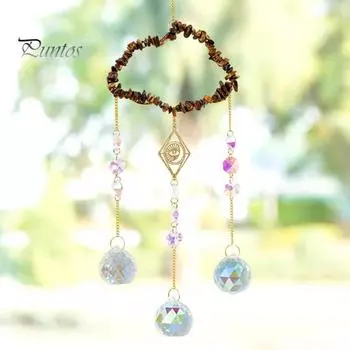 Подвеска «Ловец Солнца» с перезвоном ветра, яркие цвета, красивые отражения, радуга, искусственный кристалл, подвеска ручной работы на садовое окно A