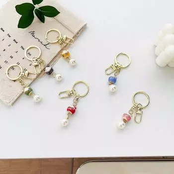 Подвеска Maneki Neko с жемчугом, брелок в виде мультяшной машинки, керамический брелок в виде кошки, детские подарки красный