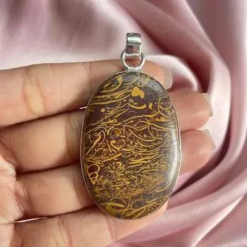 Подвеска Мариам Джаспер с серебряным ожерельем-цепочкой Подвеска из стерлингового серебра 925 пробы