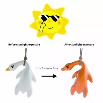 Подвеска, меняющая цвет под воздействием ультрафиолета - меняет цвет с белого на коричневый при солнечном свете, креативная вешалка для автомобиля/брелок/аксессуар для рюкзака белый