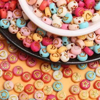 Подвеска модные свободные бусины для самостоятельного изготовления ювелирных изделий ожерелье браслет 6,5 мм 50 шт звезда луна акрил