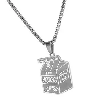 Подвеска-молочный пакет, регулируемое ожерелье, текстура из титановой стали, модные и трендовые украшения, подходит для женщин