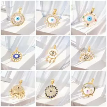 Подвеска на цепочке Devil S Eye Jewelry Hip Hop Jewelry Copper Gold Plated Zircon Accessories Подвеска
