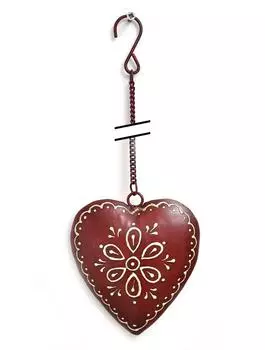 Подвеска на цепочке «Металлическое сердце», Iron Hanging Heart 4“ With Chain 9“, John Molly Decor&Gifts