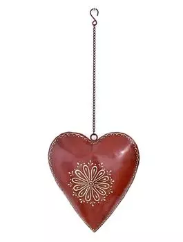 Подвеска на цепочке «Металлическое сердце», Iron Hanging Heart 10“ With Chain 12“, John Molly Decor&Gifts