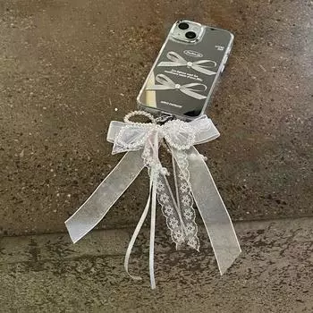 Подвеска на цепочку для телефона, сумка, кулон для рюкзака, кошелька, стильный брелок с бантом и лентой для женщин as the picture