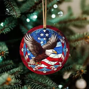 Подвеска на День независимости Патриотическая тема, подвесное украшение со звездами и полосками, принт красного, белого, синего цвета, акриловый ремешок, идеальный подарок A