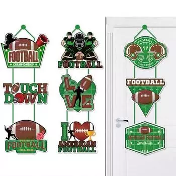 Подвеска на дверь в стиле регби, креативная форма, яркий цвет, складная многоразовая подвесная табличка для американского футбола, декор C
