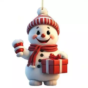 Подвеска на елку в виде снеговика Мини-подвесные украшения для вечеринок (Стиль D)
