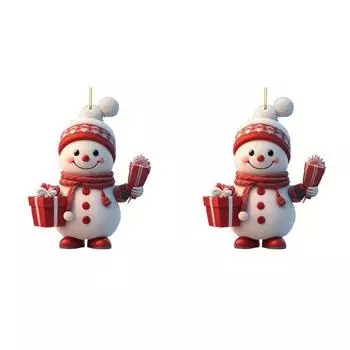 Подвеска на елку в виде снеговика Мини-подвесные украшения для вечеринок (Стиль Б) *Великобритания