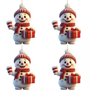 Подвеска на елку в виде снеговика Мини-подвесные украшения для вечеринок (Стиль D) /