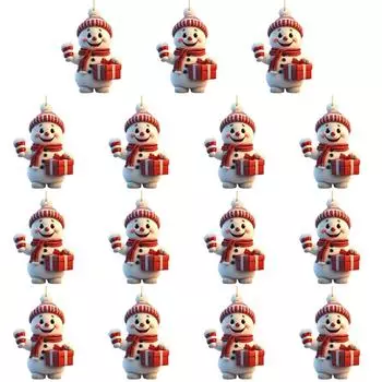 Подвеска на елку в виде снеговика Мини-подвесные украшения для вечеринок (Стиль D)