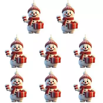 Подвеска на елку в виде снеговика Мини-подвесные украшения для вечеринок (Стиль D) КДЕ