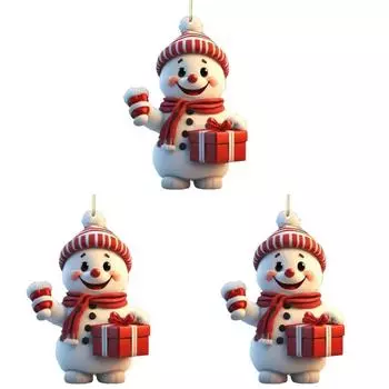 Подвеска на елку в виде снеговика Мини-подвесные украшения для вечеринок (Стиль D)