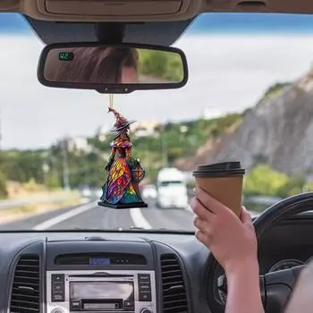 Подвеска на Хэллоуин, акриловая подвеска в виде ведьмы-феи, разноцветные крылья бабочки, подвеска для сумки в машину, декор на Хэллоуин