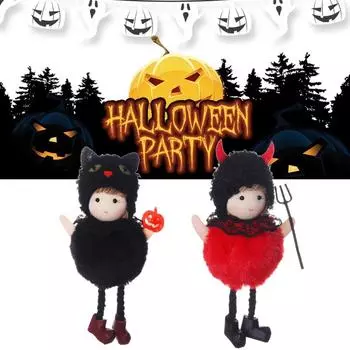 Подвеска на Хэллоуин, креативная кукла-ведьма, черная кошка, подвесное украшение, поделки для дома, праздничное украшение для входной двери красный