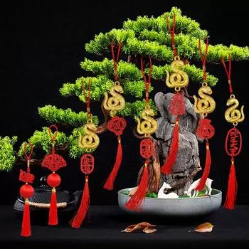 Подвеска на китайский Новый год, украшение на год Змеи, подвесное настенное растение, украшения на китайский праздник весны