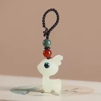 Подвеска на лобовое стекло автомобиля, украшение для интерьера, подвеска из розового дерева, серебристый олень, подвесная игрушка для автомобиля, украшение на сумку-брелок as the picture
