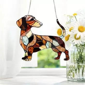 Подвеска на окно, подвесная Украина, колибри, домашний декор, уникальный «Ловец солнца», художественные украшения для спальни, витражи, подарки, украшение для сада, голубая собака, нет
