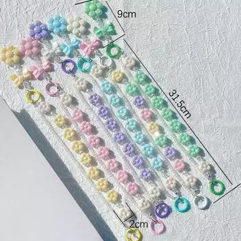 Подвеска на ремешок для мобильного телефона с защитой от потери, цветной цветочный бант, сумка для телефона, подвесное украшение озеро синий