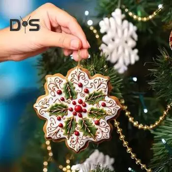 Подвеска на рождественскую елку 2D Снежинка подвесные украшения безделушки для вечеринок в помещении Акриловые плоские рождественские украшения 3