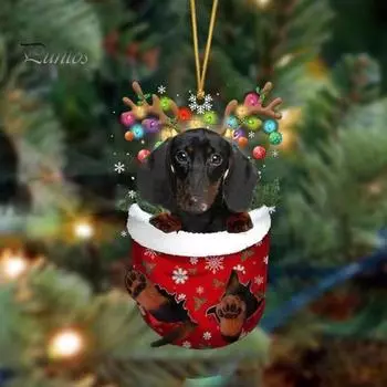 Подвеска на рождественскую елку, забавные чулки, дизайн, двухсторонняя печать, невыцветающие очаровательные украшения