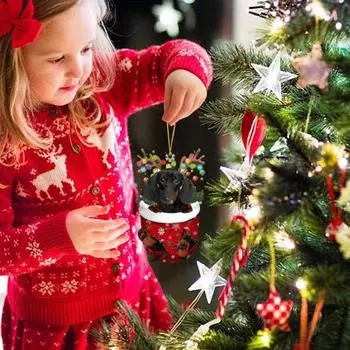 Подвеска на рождественскую елку, забавные чулки, дизайн, двухсторонняя печать, невыцветающие очаровательные украшения C