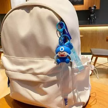 Подвеска на сумку, мультяшный кулон, ПВХ, автомобильный брелок, модные куклы, брелок, аксессуары для ключей синий