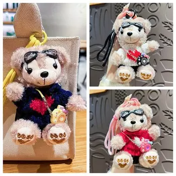 Подвеска на сумку Пилот Медведь Брелок Мягкая игрушка Плюшевый медведь Куклы Ювелирные изделия Подарки белый