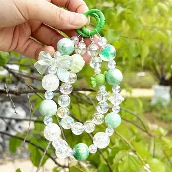 Подвеска на сумку с бисером и бантом Candy Y2K, чехол для телефона с цепочкой для предотвращения потерь, подвеска для мобильного телефона 1pc style D