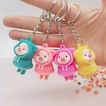 Подвеска на сумку-шарм в виде мультяшной свиньи, плащ-свинка, брелок для ключей, брелок в виде молочной свинки, кулон в виде свиньи 06