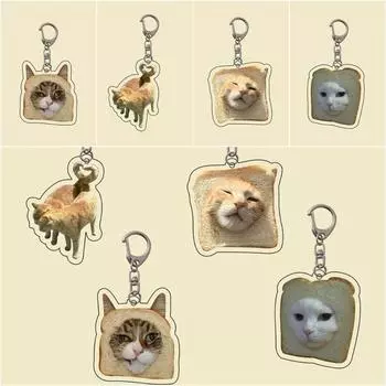 Подвеска на сумку Забавный тост Кот Брелок Тост Кот Кот Акриловый кулон Леди Девочки Подарок D