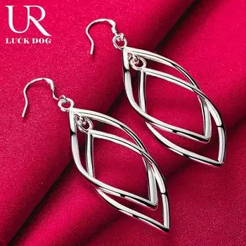 Подвеска на свадьбу из стерлингового серебра 925 пробы, перфорированные серьги, модные свадебные украшения 6.20*1.80cm