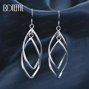 Подвеска на свадьбу из стерлингового серебра 925 пробы, перфорированные серьги, модные свадебные украшения 6.20*1.80cm