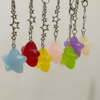 Подвеска на веревке для телефона в виде звезды, цепочка для мобильного телефона, ремешок для телефона в виде звезды, ювелирные изделия для девочек бежевый