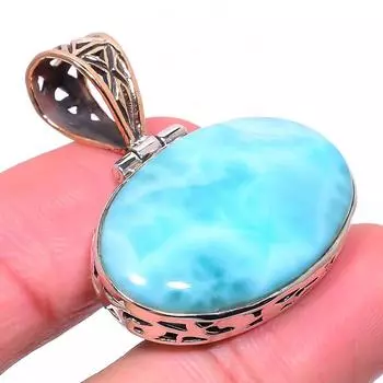 Подвеска Natural Republic Larimar из цельного стерлингового серебра 925 пробы в тон 1,46 дюйма m8h78
