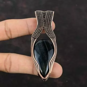 Подвеска Неллита, медная проволочная обертка, подвеска из драгоценного камня, неллита, медная бижутерия, дизайнерская подвеска ручной работы, подарок для него, проволочная обертка, ювелирные изделия