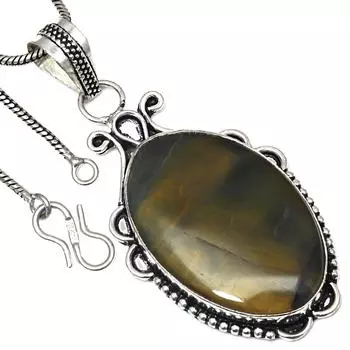 Подвеска Newlite Jasper Gemstone Handmade Gift For Her Silver Jewelry 2.25