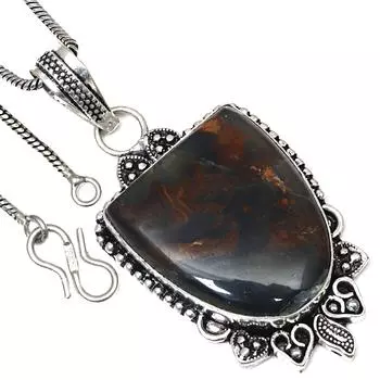 Подвеска Newlite Jasper Gemstone Подарок на День святого Валентина Серебряное ювелирное изделие 2.25