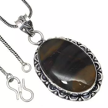 Подвеска Newlite Jasper Gemstone Valentine Day этническое серебряное украшение 2.25