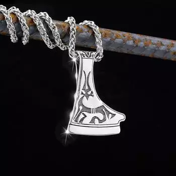 Подвеска Nordic Viking, модный амулет с боевым топором из нержавеющей стали, ритуальный рунический кулон серебряный