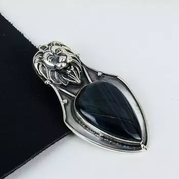 Подвеска Ntaural с синим тигровым глазом, серебро 925 пробы — дизайн ручной работы, повседневные украшения, уникальная подвеска с синим тигровым глазом, подарки на День отца 2.55 синий